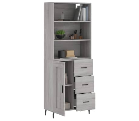 vidaXL Highboard Grau Sonoma 69,5x34x180 cm Holzwerkstoff