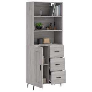 Skříň highboard šedá sonoma 69,5 x 34 x 180 cm kompozitní dřevo - obrázek 3
