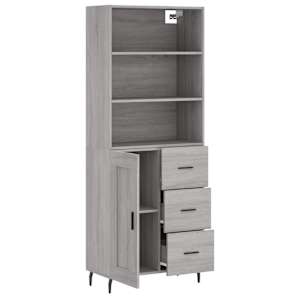 Skříň highboard šedá sonoma 69,5 x 34 x 180 cm kompozitní dřevo - obrázek 4