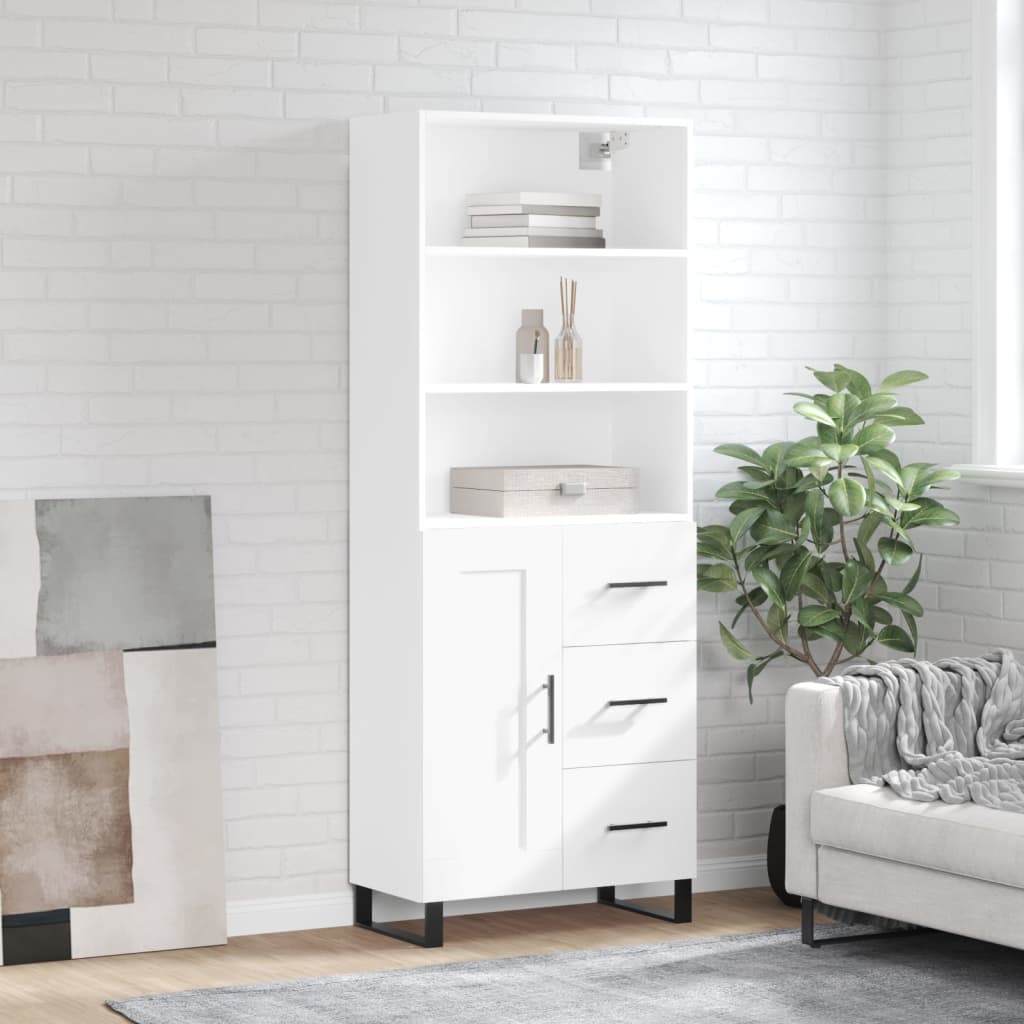 vidaXL Dulap înalt, alb, 69,5x34x180 cm, lemn compozit