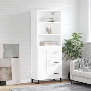 Skříň highboard bílá 69,5 x 34 x 180 cm kompozitní dřevo - obrázek 1