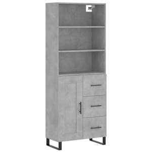 Skříň highboard betonově šedá 69,5x34x180 cm kompozitní dřevo - obrázek 2