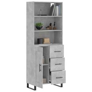 Skříň highboard betonově šedá 69,5x34x180 cm kompozitní dřevo - obrázek 3
