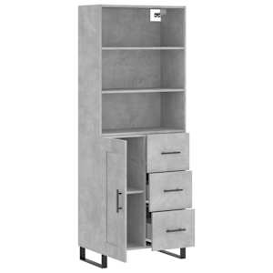 Skříň highboard betonově šedá 69,5x34x180 cm kompozitní dřevo - obrázek 4