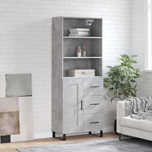 Skříň highboard betonově šedá 69,5x34x180 cm kompozitní dřevo - obrázek 1