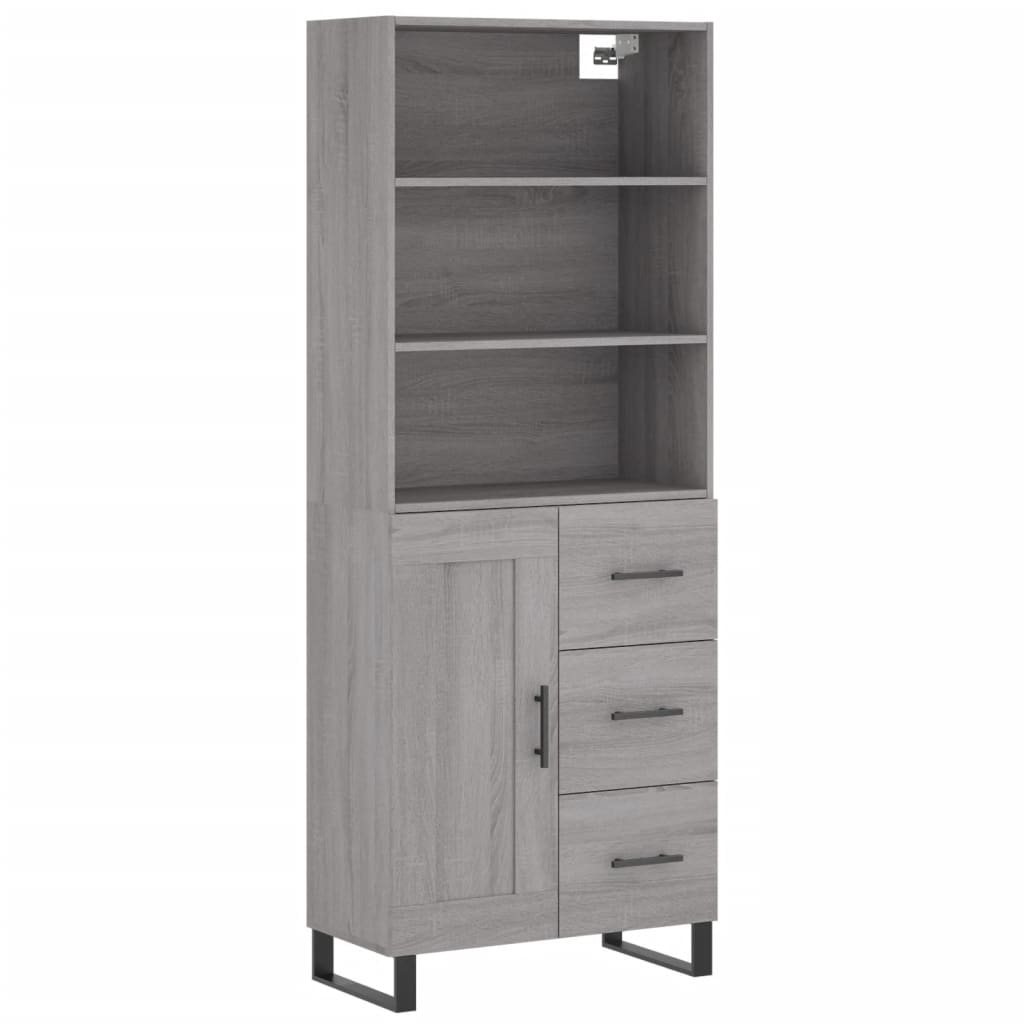 vidaXL Skříň highboard šedá sonoma 69,5 x 34 x 180 cm kompozitní dřevo