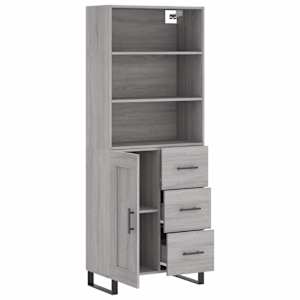 Skříň highboard šedá sonoma 69,5 x 34 x 180 cm kompozitní dřevo - obrázek 4