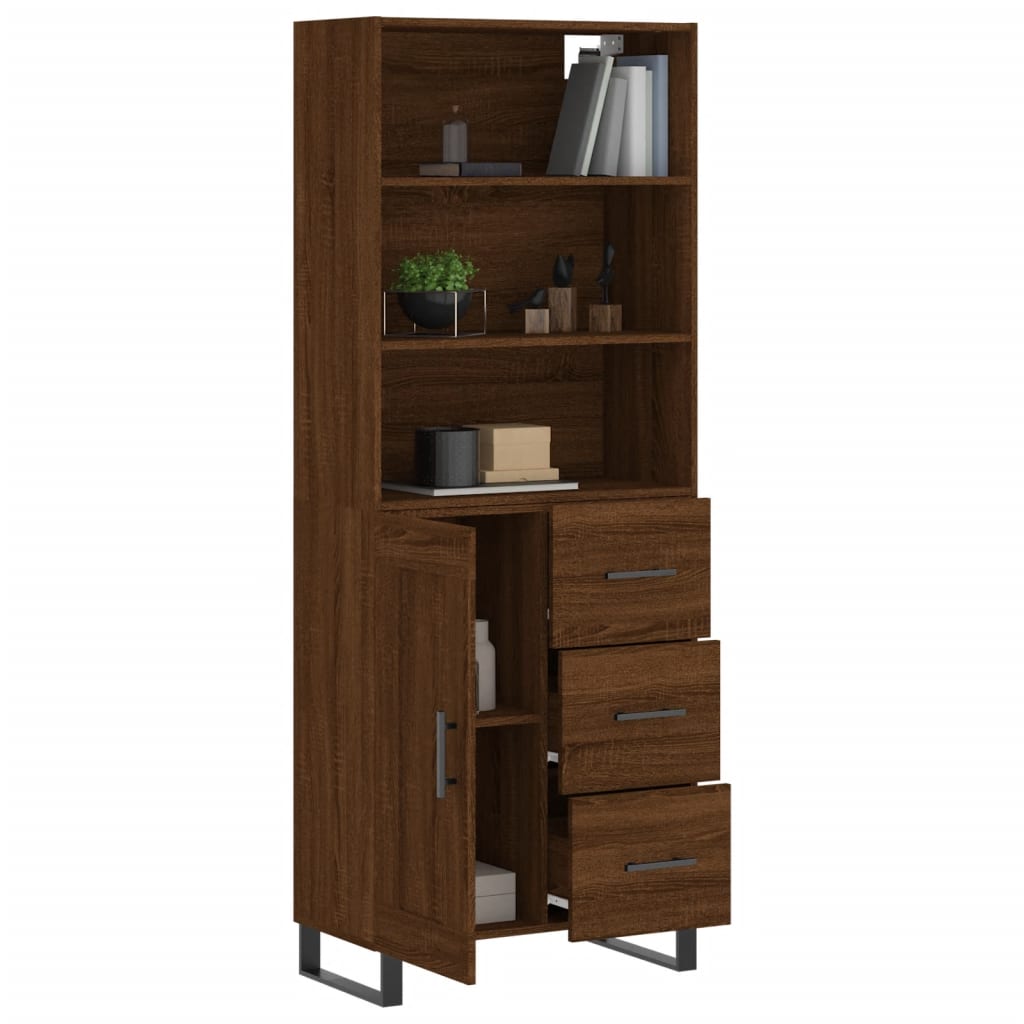 vidaXL Highboard Braun Eichen-Optik 69,5x34x180 cm Holzwerkstoff