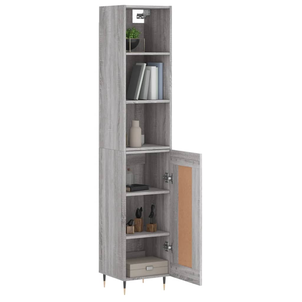 vidaXL Highboard Grey Sonoma 34.5x34x180 cm Engineered Wood