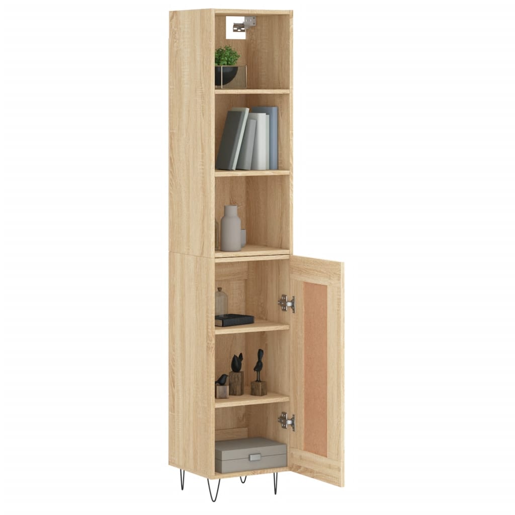 vidaXL Buffet haut Chêne sonoma 34,5x34x180 cm Bois d'ingénierie