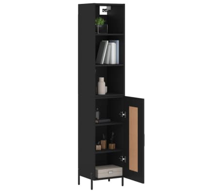 vidaXL Highboard Black 34.5x34x180 cm Engineered Wood