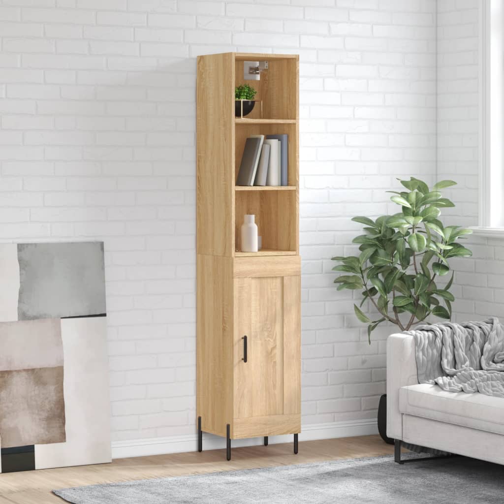 vidaXL Highboard Sonoma-Eiche 34,5x34x180 cm Holzwerkstoff