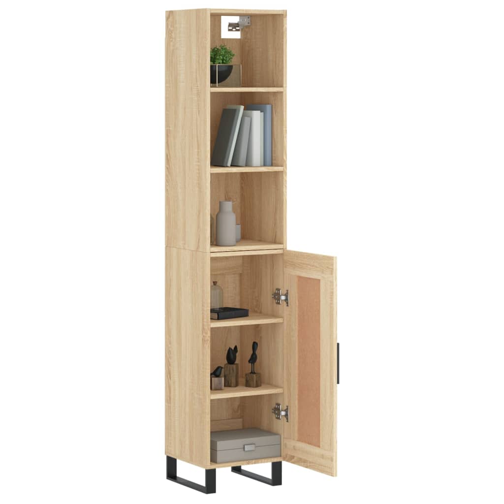 vidaXL Buffet haut Chêne sonoma 34,5x34x180 cm Bois d'ingénierie