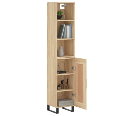 vidaXL Buffet haut Chêne sonoma 34,5x34x180 cm Bois d'ingénierie