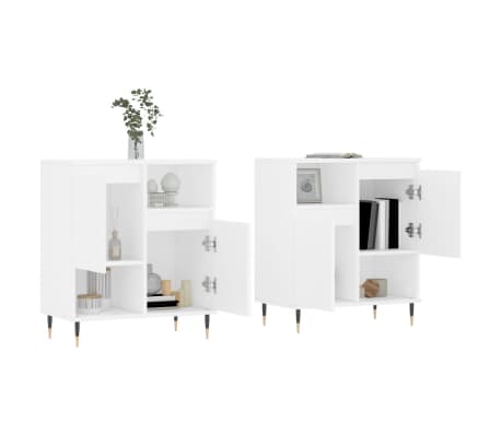 vidaXL Komode bijele 2 kom od konstruiranog drva