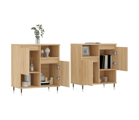 vidaXL Buffets 2 pcs chêne sonoma bois d'ingénierie