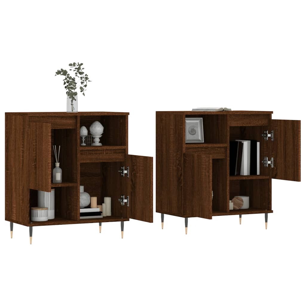 vidaXL Dressoirs 2 st bewerkt hout bruin eikenkleur afbeelding