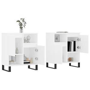 vidaXL Servante, 2 piese, alb, lemn prelucrat