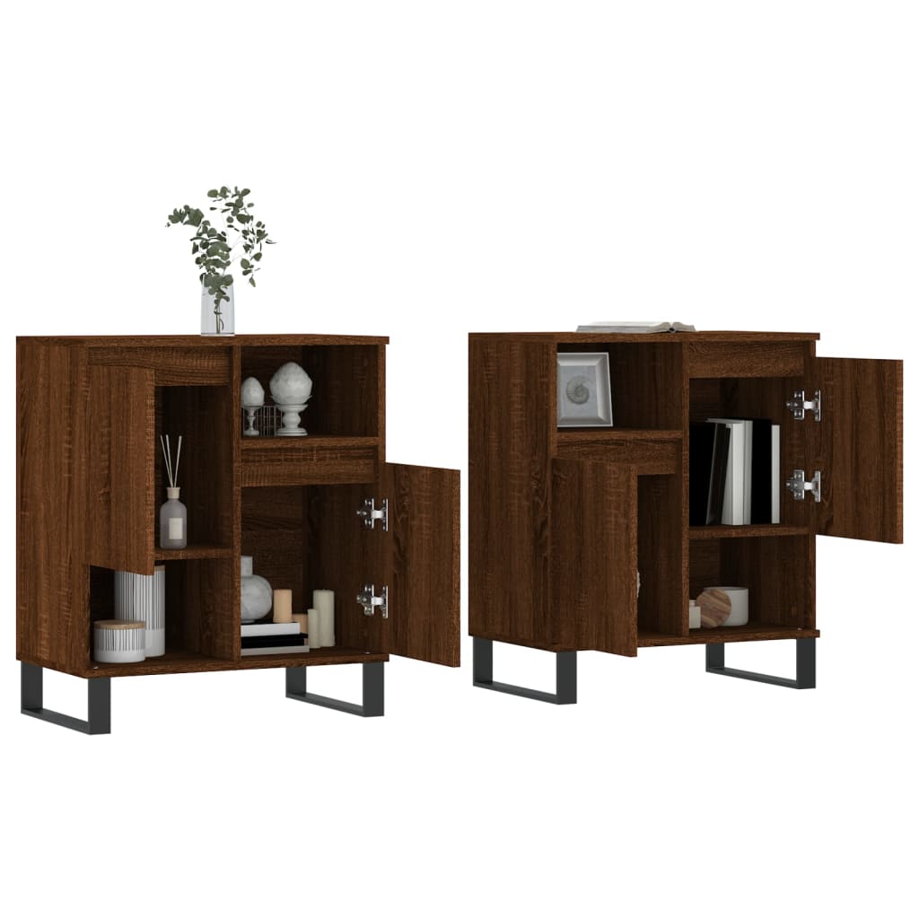 vidaXL Dressoirs 2 st bewerkt hout bruin eikenkleur afbeelding
