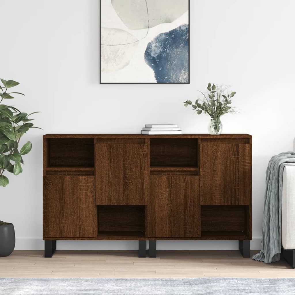 vidaXL Sideboards 2 Stk. Braun Eichen-Optik Holzwerkstoff