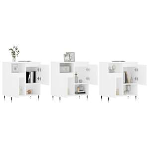vidaXL Aparadores 3 uds madera de ingenier&iacute;a blanco