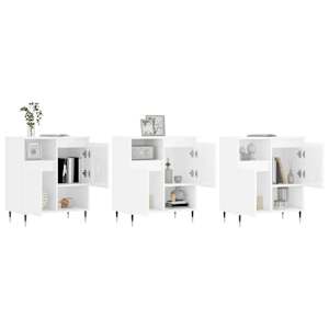 vidaXL Сайдборди, 3 бр, бял гланц, инженерно дърво