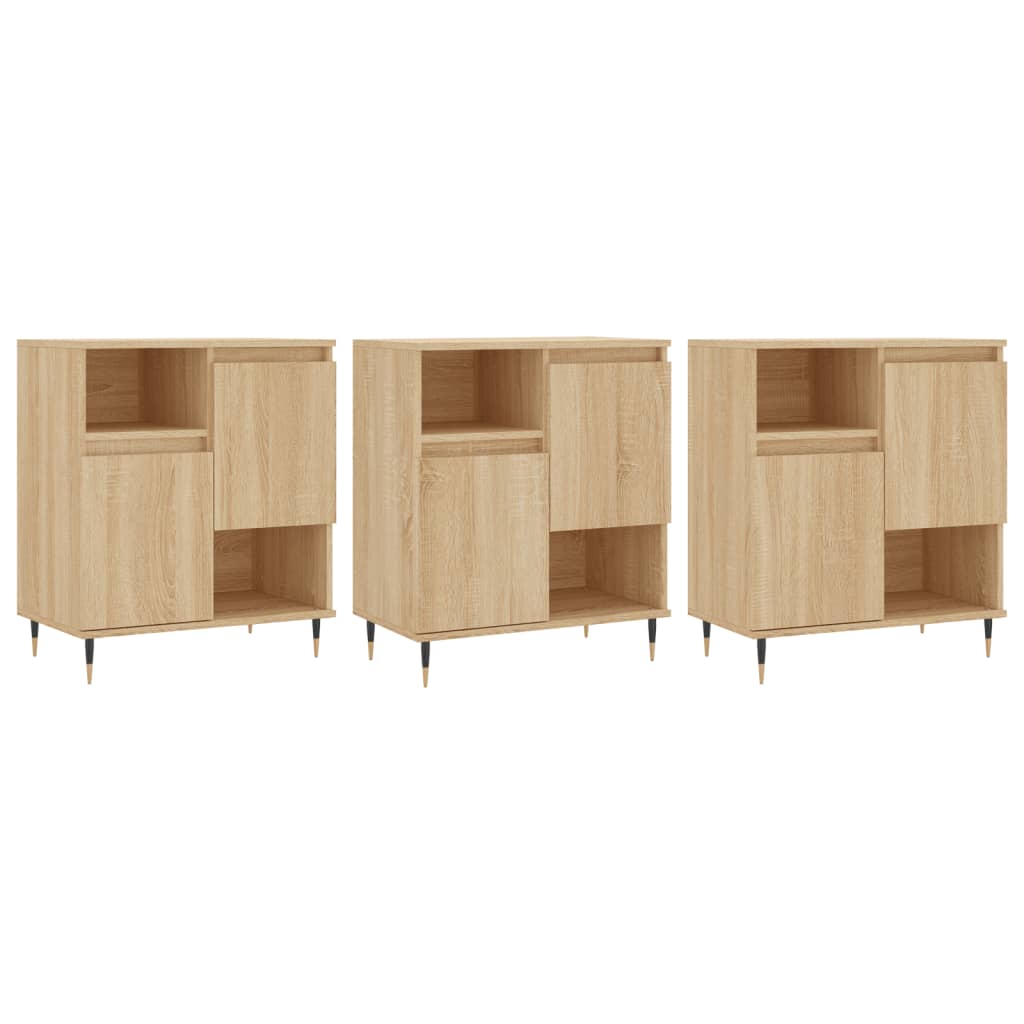 Thumbnail - vidaXL Sideboards 3 Stk. Sonoma-Eiche Holzwerkstoff
