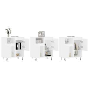 vidaXL Servante, 3 piese, alb, lemn prelucrat