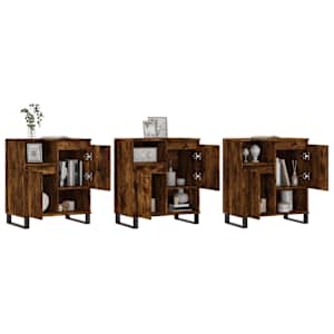 vidaXL Sideboards 3 pcs Smoked Oak Engineered Wood