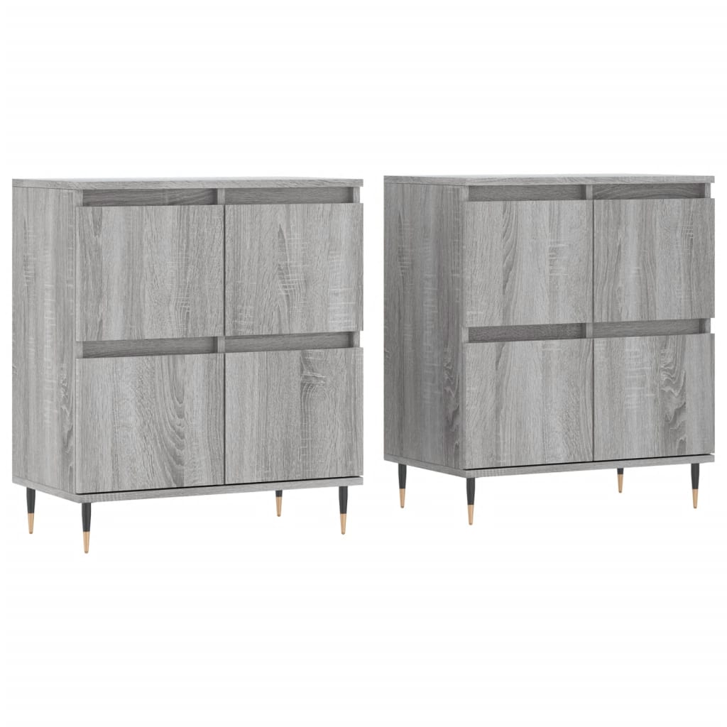 Thumbnail - vidaXL Sideboards 2 Stk. Grau Sonoma Holzwerkstoff
