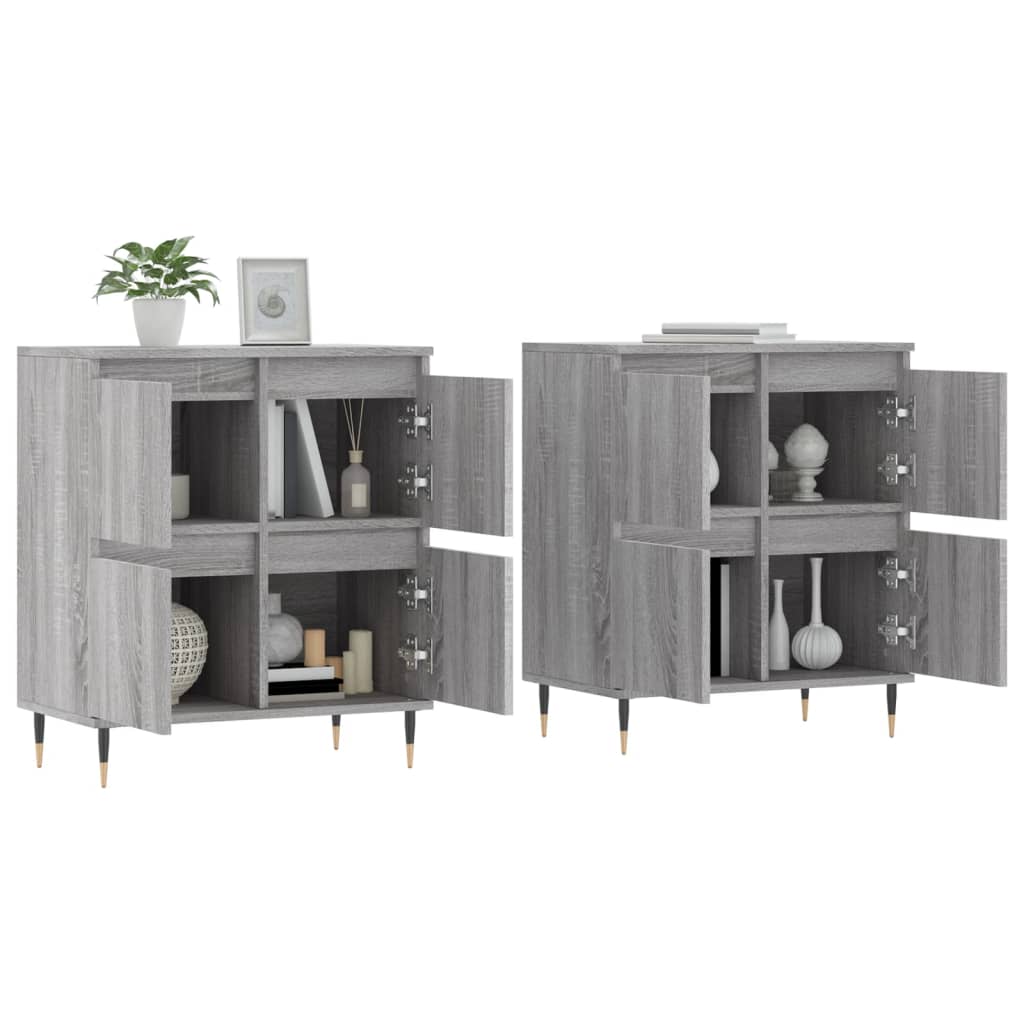 Thumbnail - vidaXL Sideboards 2 Stk. Grau Sonoma Holzwerkstoff