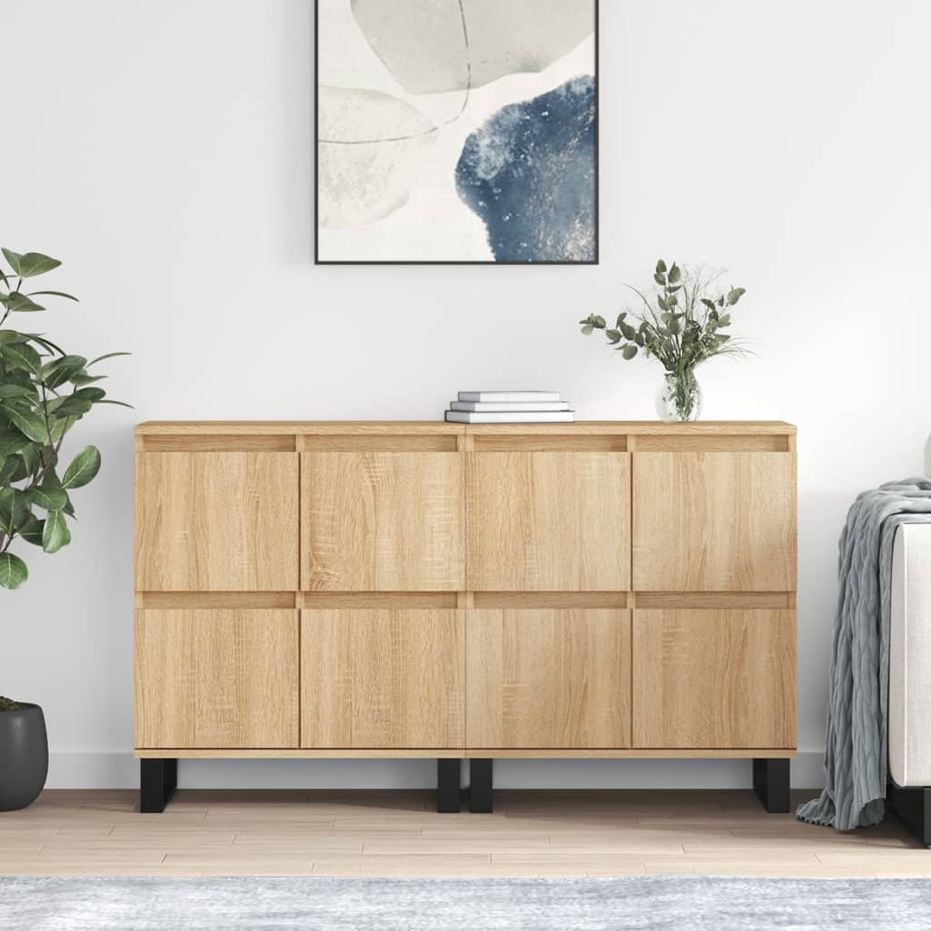 vidaXL Sideboards 2 Stk. Sonoma-Eiche Holzwerkstoff