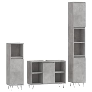 3dílný set koupelnového nábytku betonově šedý kompozitní dřevo - obrázek 2