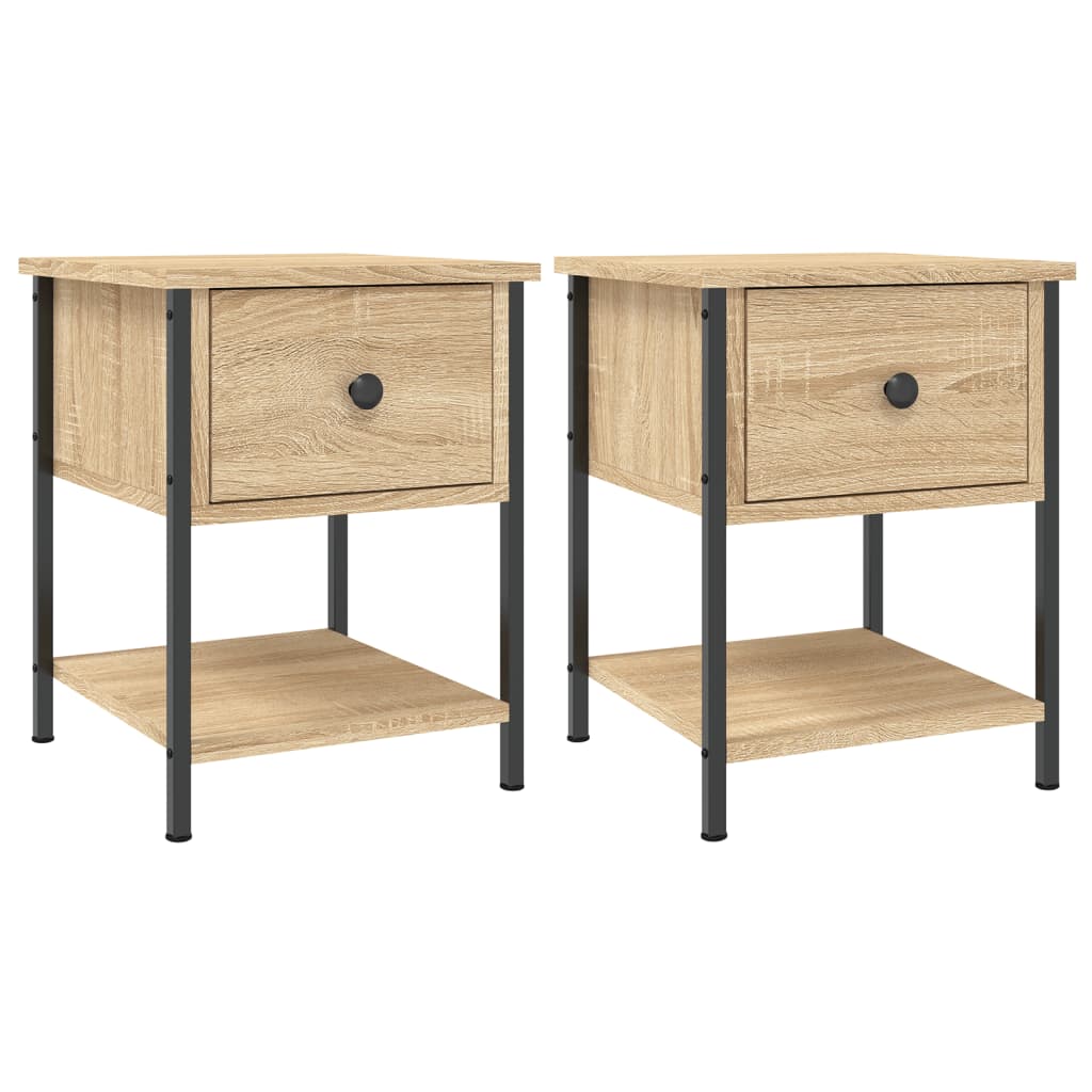 vidaXL Nachtkastjes 2 st 34x35,5x45 cm sonoma eikenkleurig, foto 3