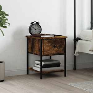 Nočna omarica dimljen hrast 34x35,5x45 cm inženirski les