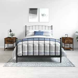 Nočna mizica 2 kosa dimljeni hrast 34x35,5x45 cm inženirski les