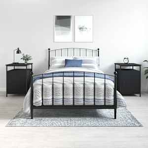 Nočna omarica 2 kosa črna 40x42x60 cm inženirski les