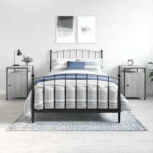 Nočna omarica 2 kosa siva sonoma 40x42x60 cm inženirski les