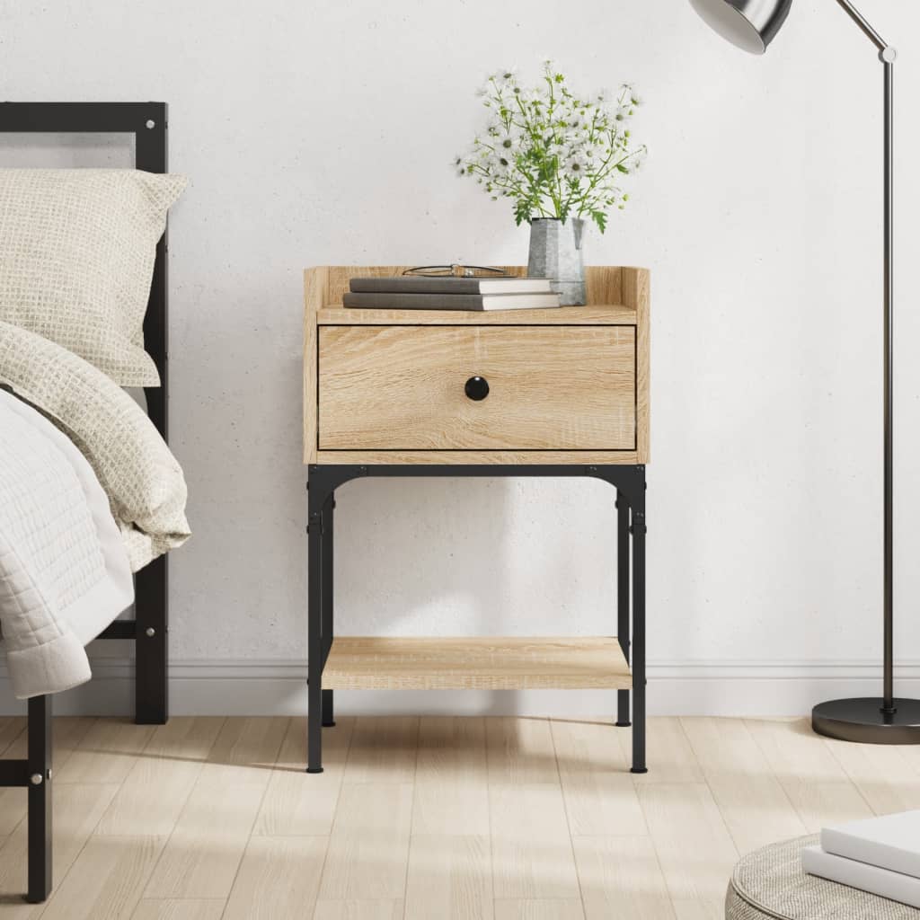 vidaXL Sängbord sonoma-ek 40,5x31x60 cm konstruerat trä