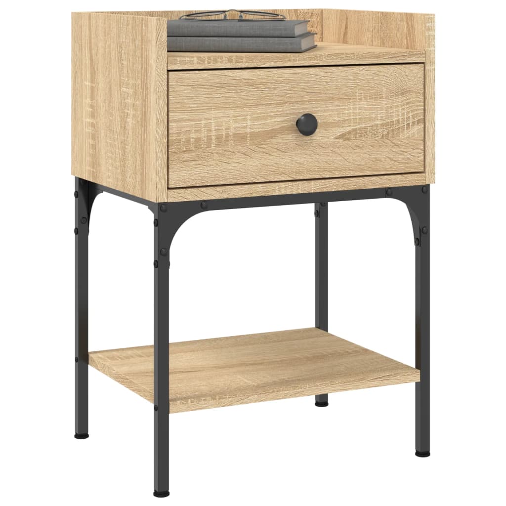 vidaXL Nachtkastjes 2 st 40,5x31x60 cm bewerkt hout sonoma eikenkleur