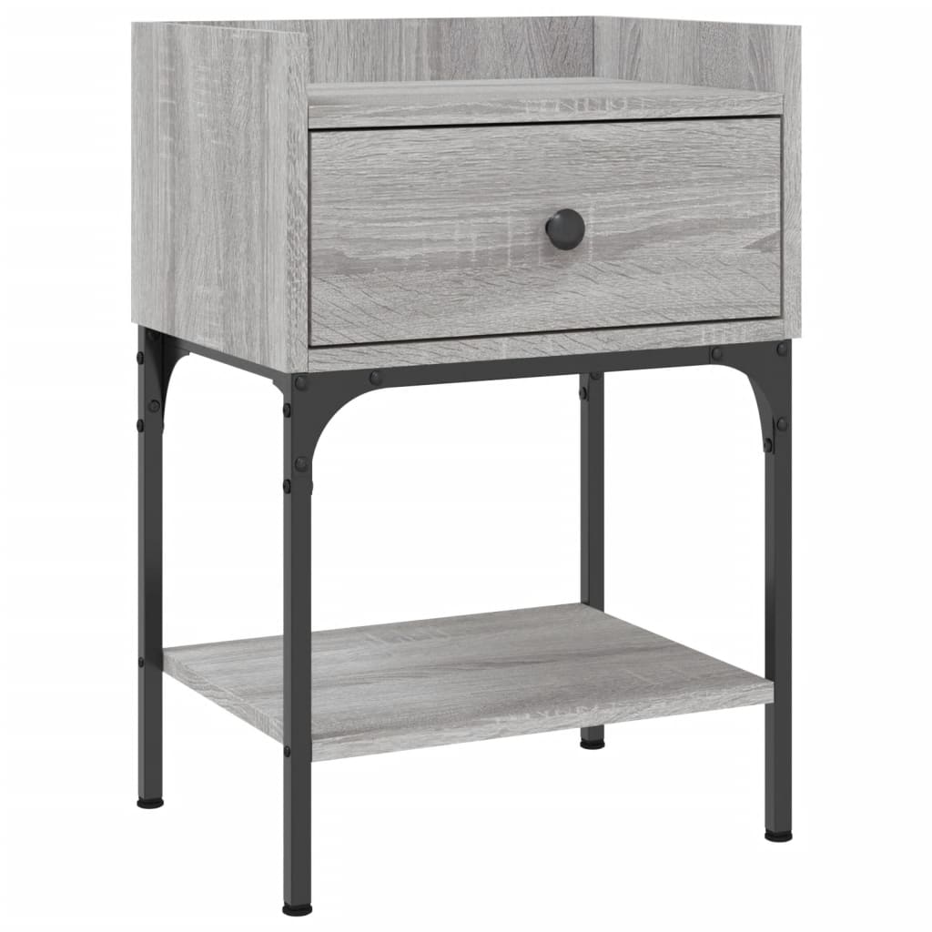 vidaXL Nachtkastje 40,5x31x60 cm bewerkt hout grijs sonoma, foto 3