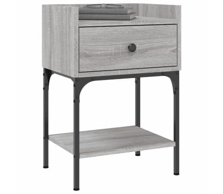 vidaXL Noptiere, 2 buc., gri sonoma, 40,5x31x60 cm, lemn compozit