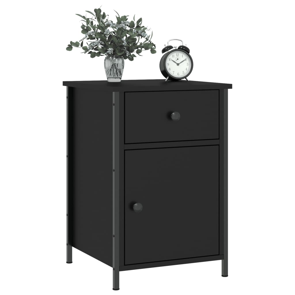 vidaXL Nachtkastjes 2 st 40x42x60 cm bewerkt hout zwart afbeelding