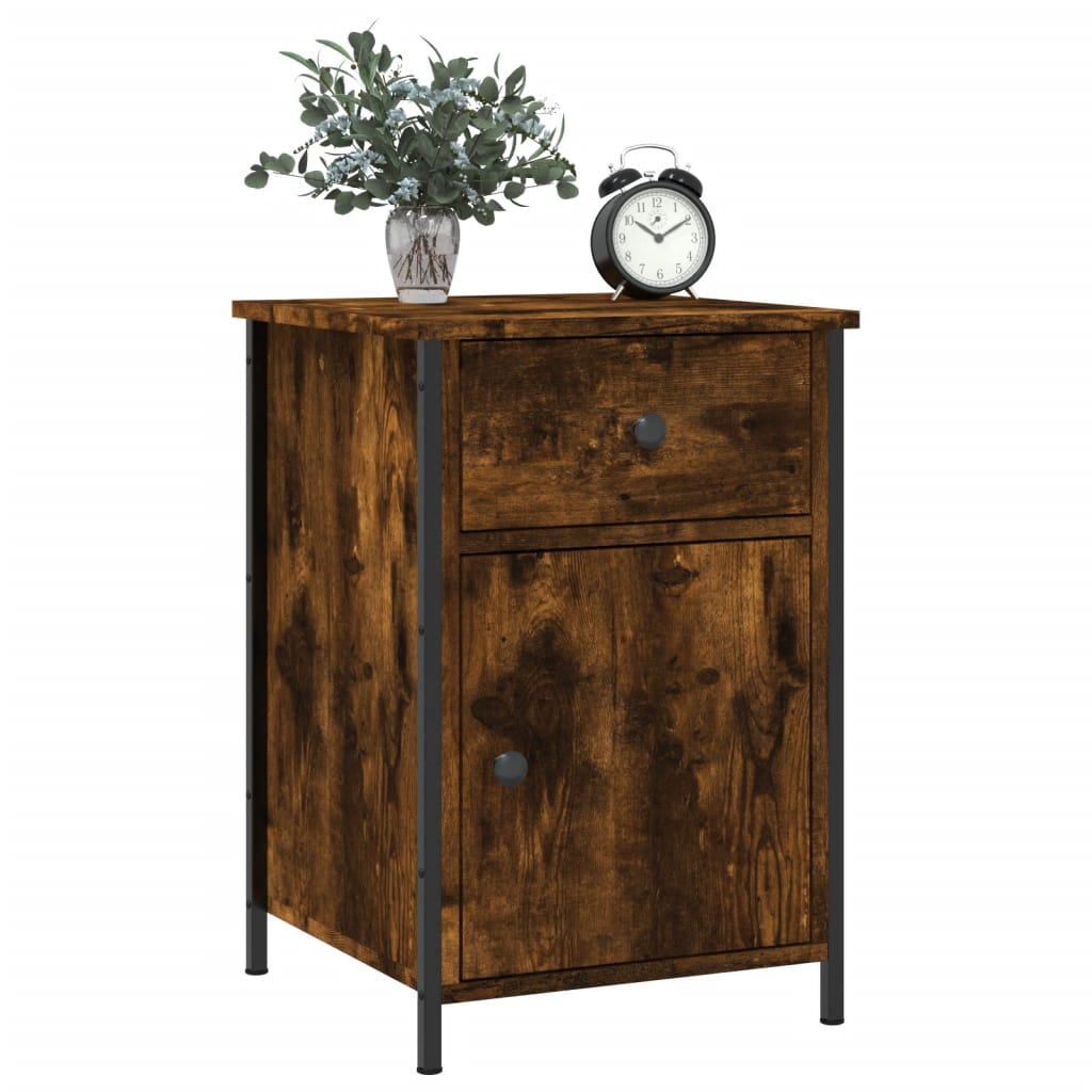 vidaXL Nachtkastjes 2 st 40x42x60 cm bewerkt hout gerookt eikenkleurig afbeelding