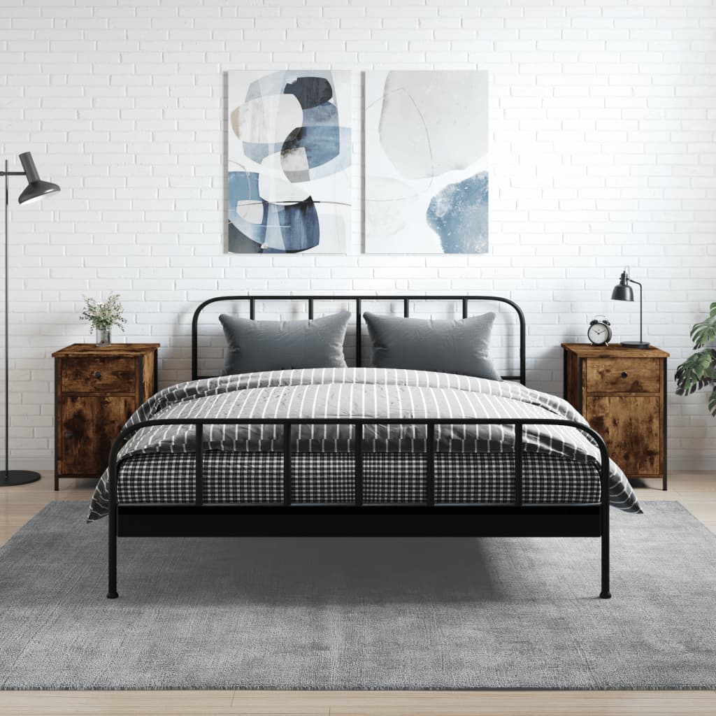 vidaXL Sängbord 2 st rökfärgad ek 40x42x60 cm konstruerat trä