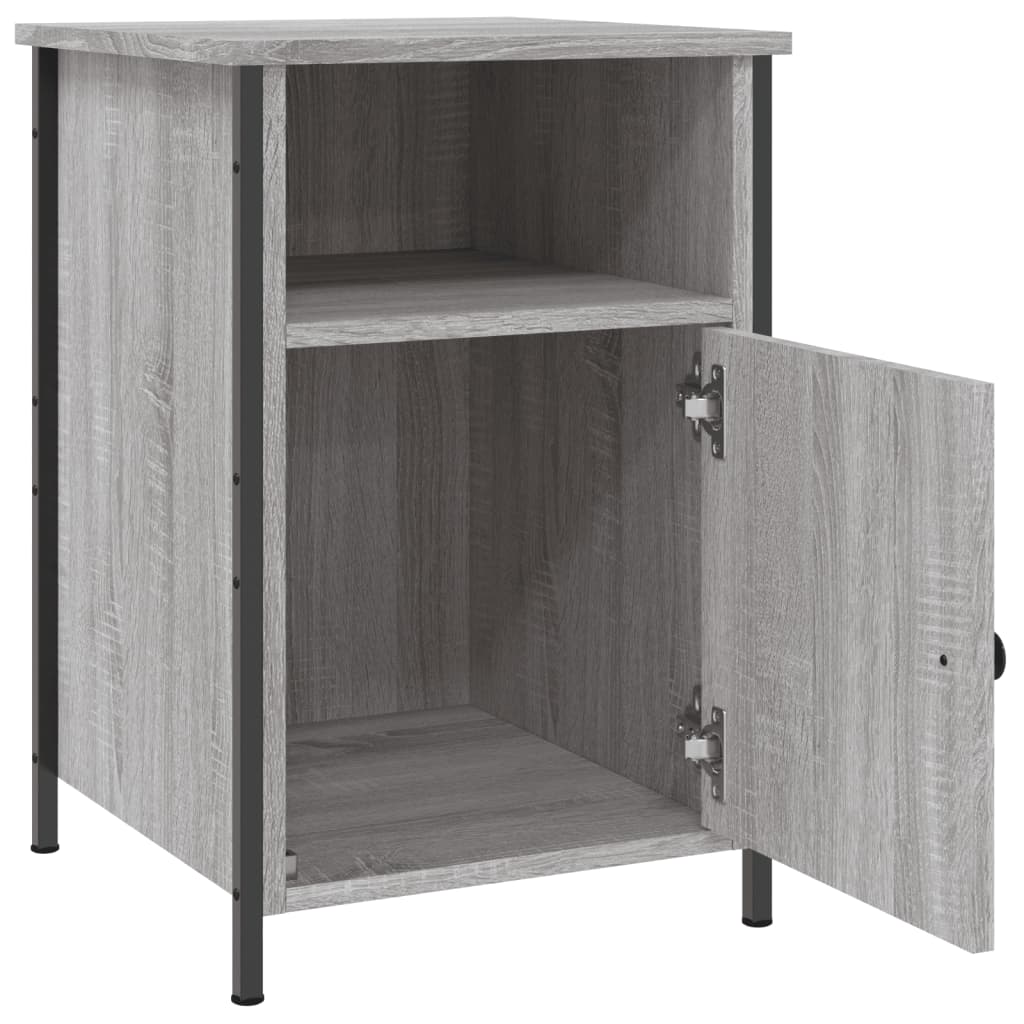 vidaXL Nachtkastje 40x42x60 cm bewerkt hout grijs sonoma eikenkleurig, foto 4