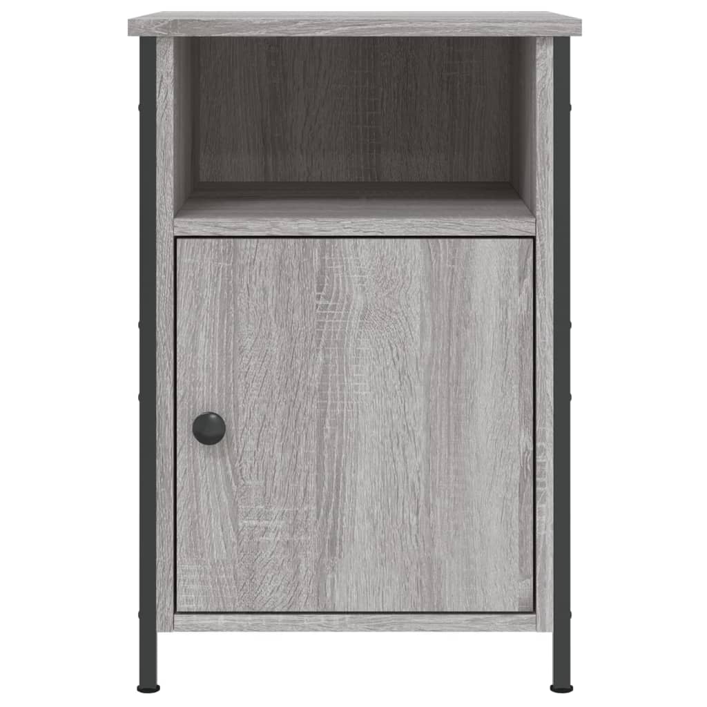 vidaXL Nachtkastjes 2 st 40x42x60 cm bewerkt hout grijs sonoma eiken, foto 4