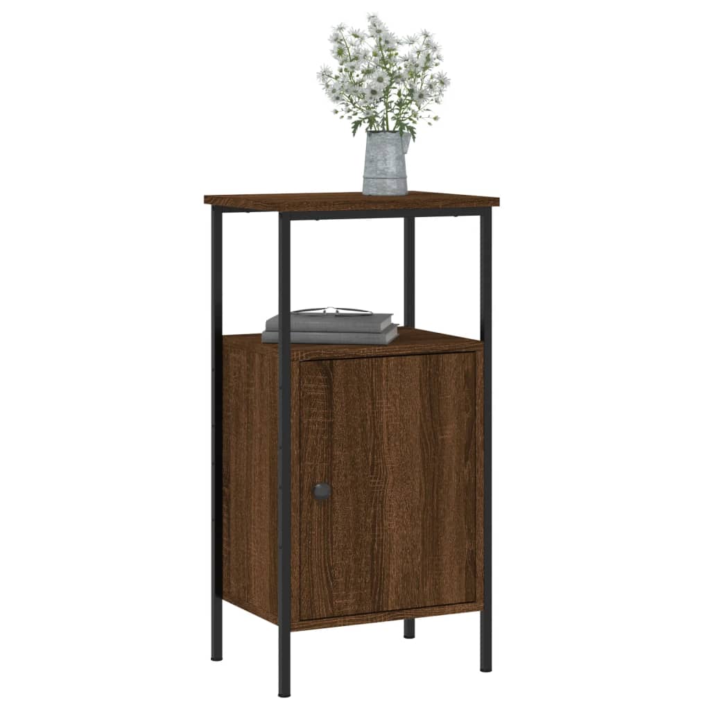 vidaXL Nachtkastjes 2 st 41x31x80 cm bewerkt hout bruin eikenkleur afbeelding