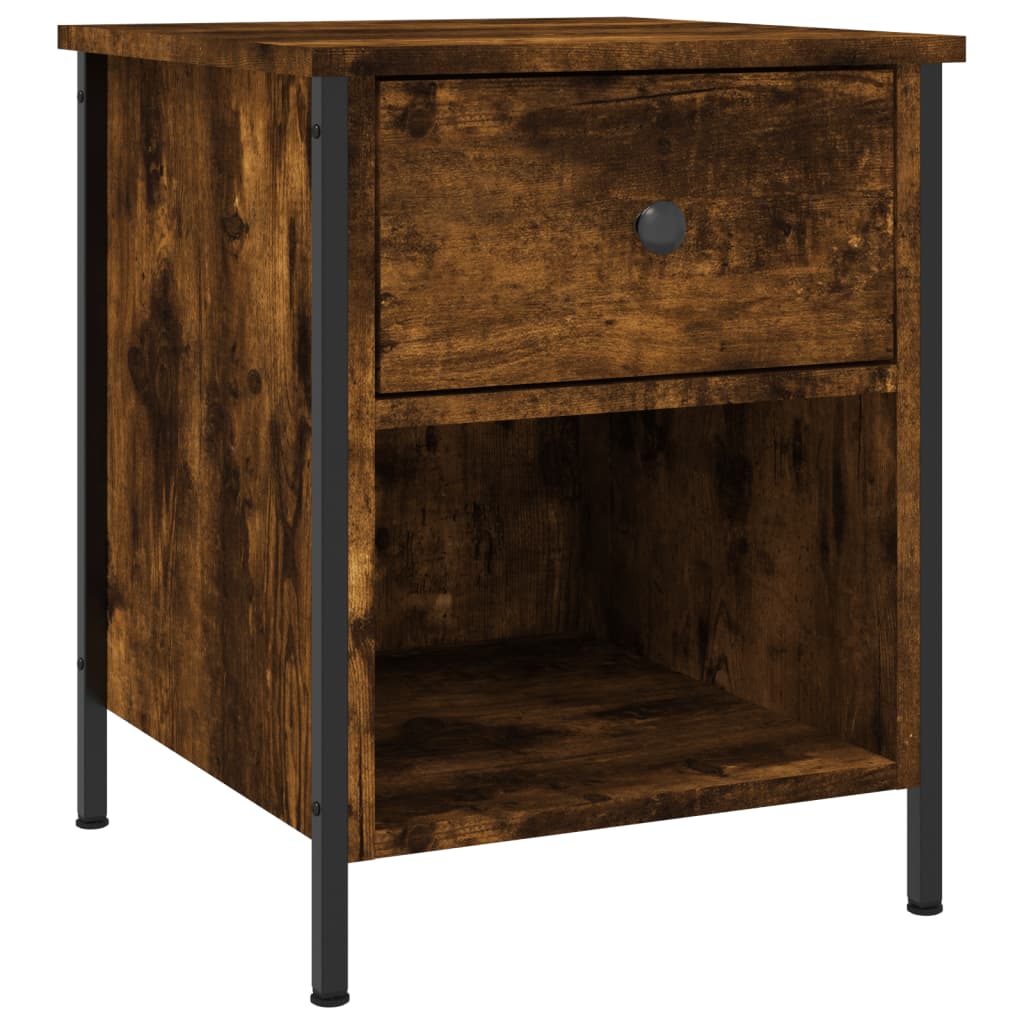 vidaXL Nachtkastjes 2 st 40x42x50 cm bewerkt hout gerookt eikenkleurig afbeelding