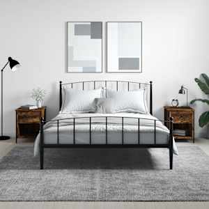 Nočna omarica 2 kosa dimljen hrast 40x42x50 cm inženirski les